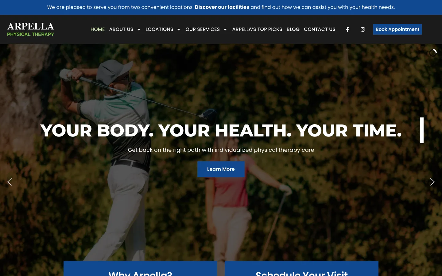 Arpella Physical Therapy homepage