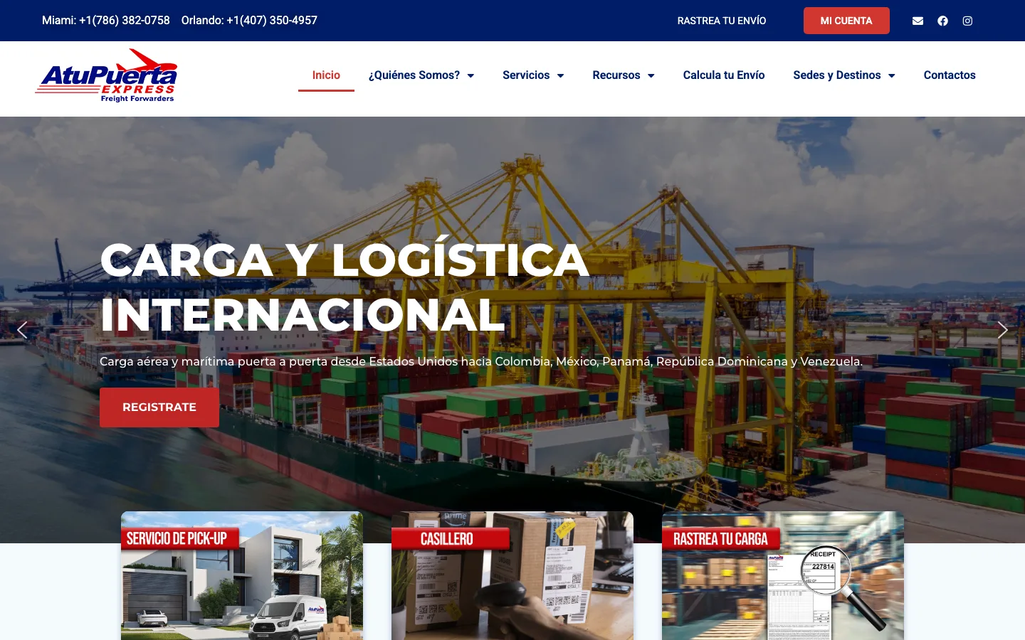 AtuPuerta Express homepage