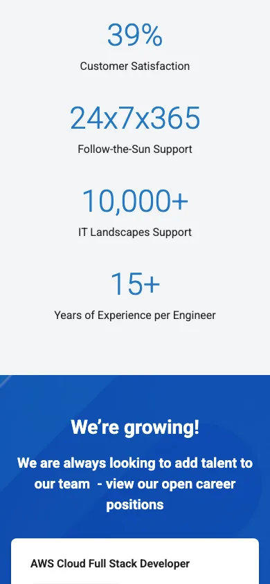 CapNexus homepage on mobile