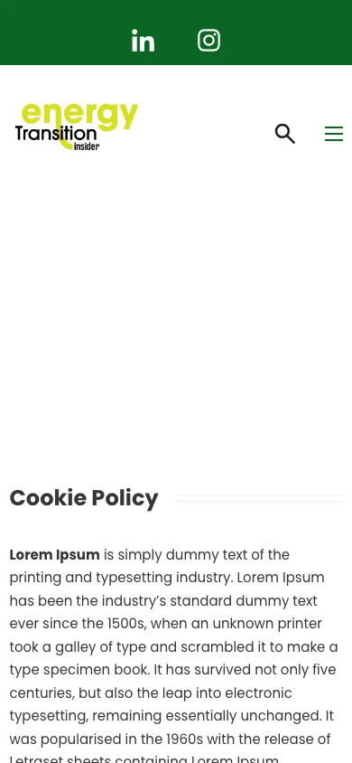 Energy Transition Insider homepage on mobile