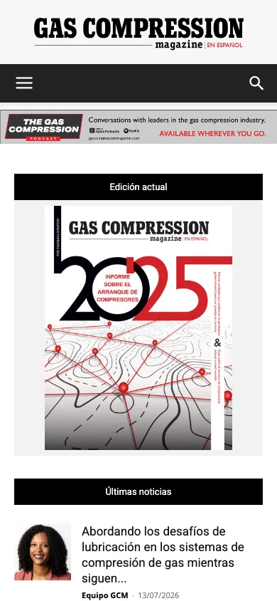 Gas Compression Magazine En Español homepage on mobile