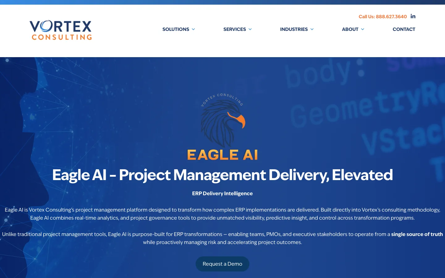 Vortex Consulting homepage